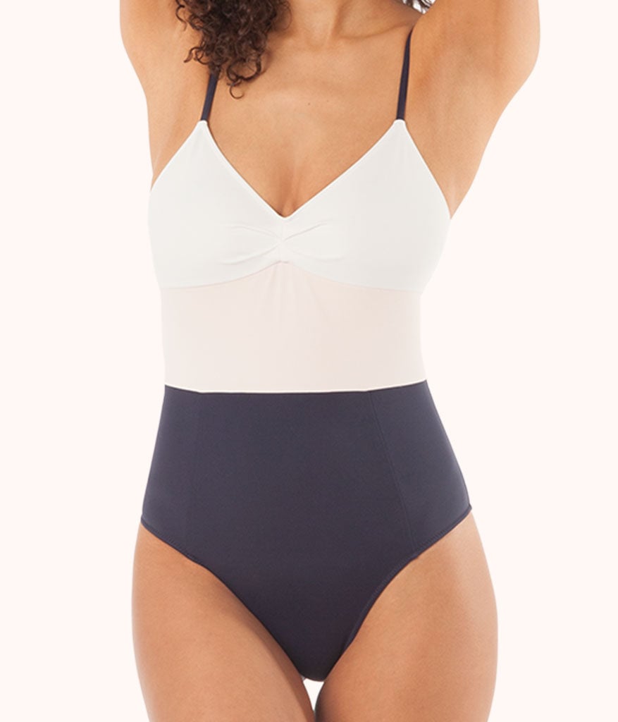 The Swim One Piece: White/Pink/Soft Navy