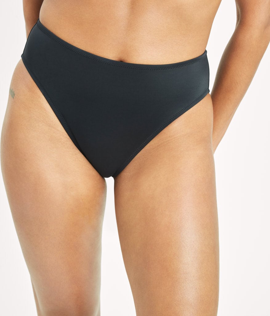 The Swim High Waist Bikini Bottom: Jet Black