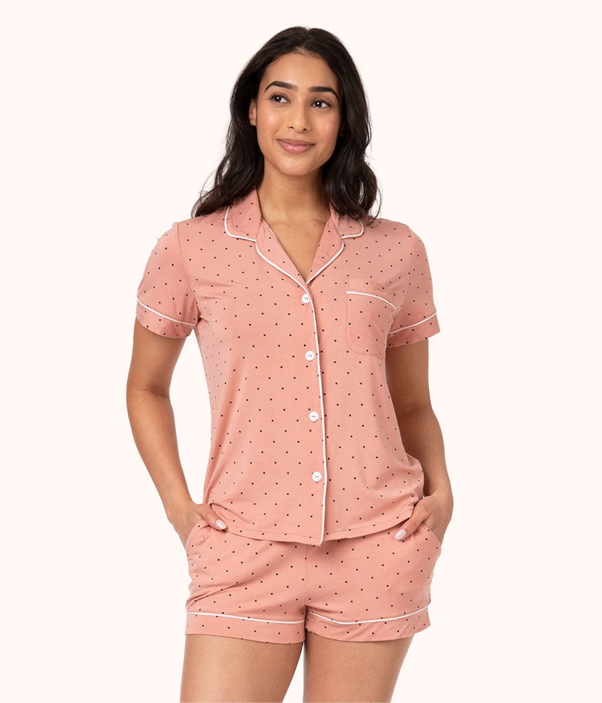 The All-Day Short Sleeve Shirt: Pepper Dot/Shell Pink