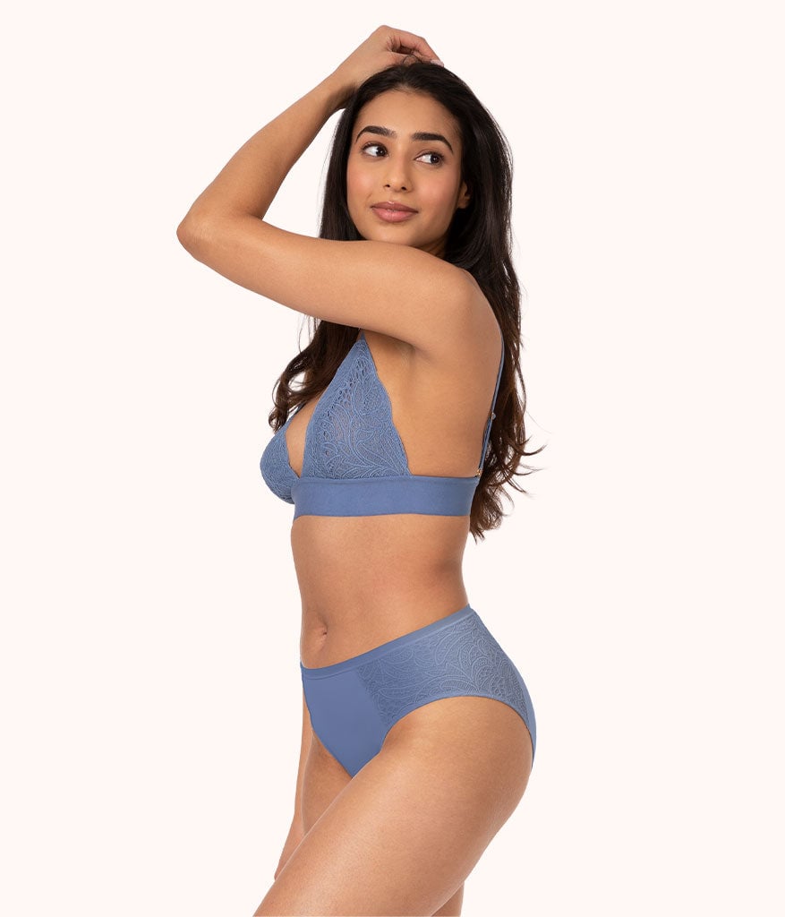 The Lace High Waist Bikini: Vintage Indigo