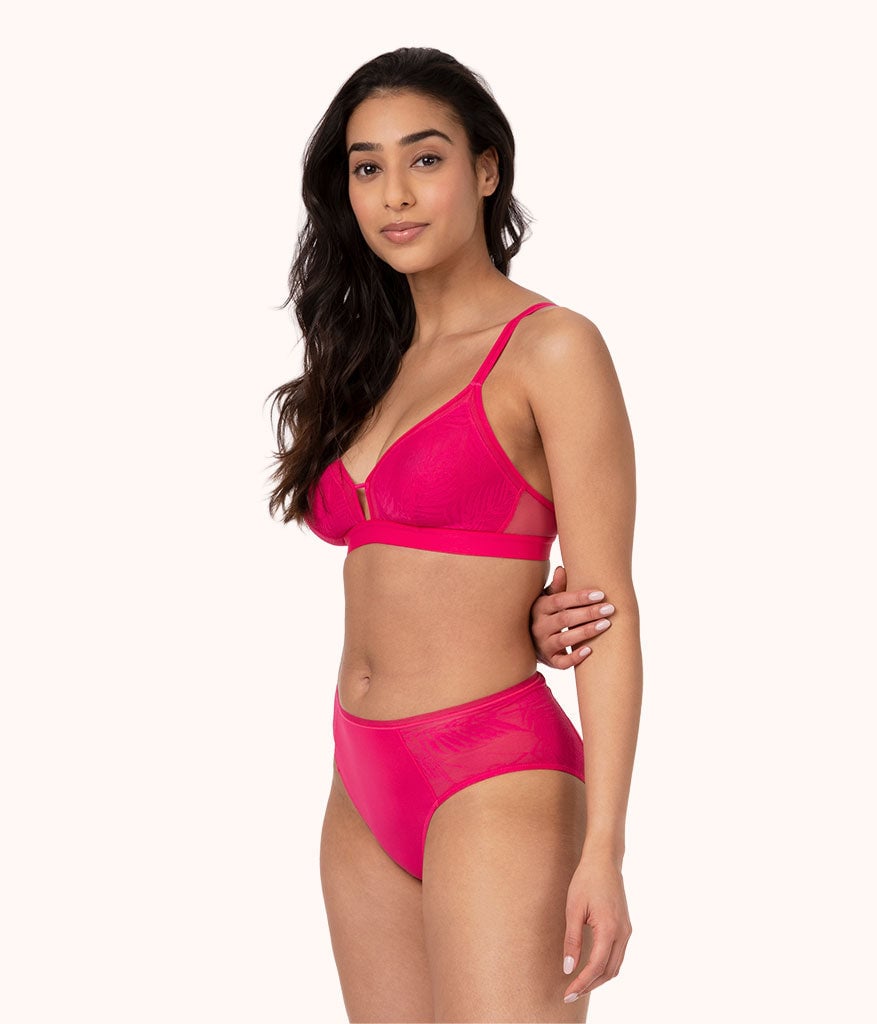 The Smooth Lace High Waist Bikini: Magenta