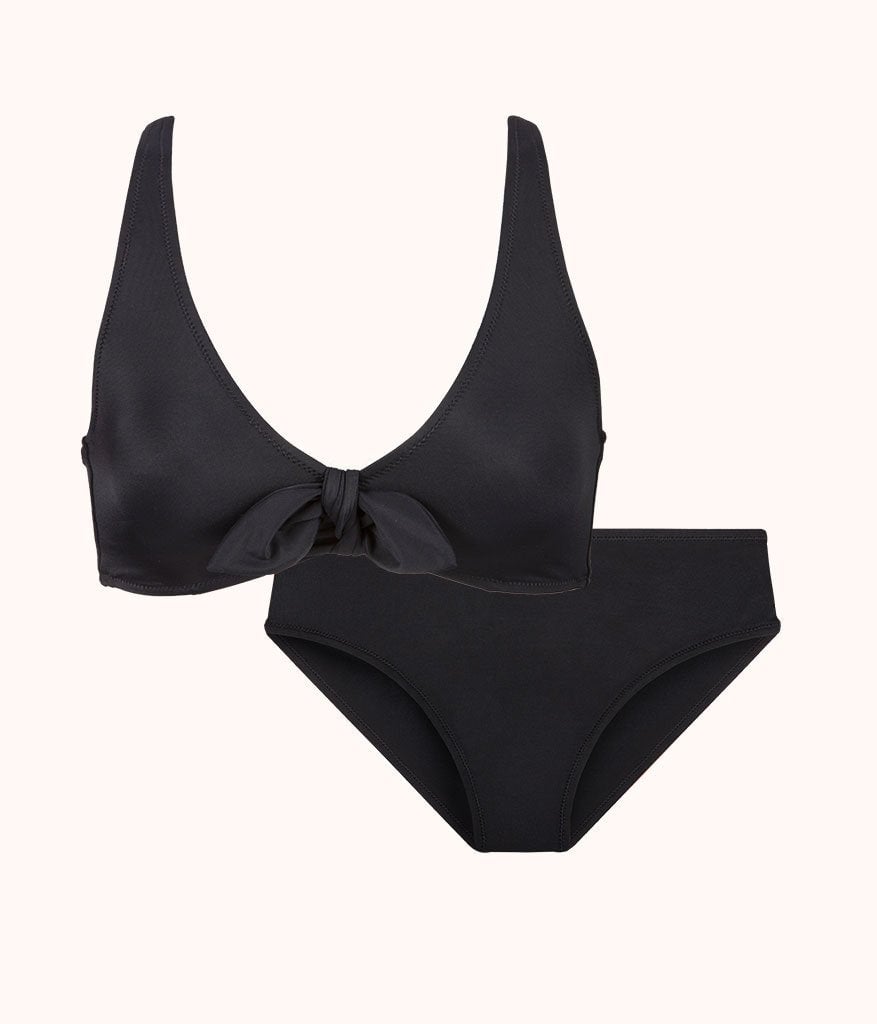 The Plunge Bralette & High Waist Swim Bundle: Jet Black