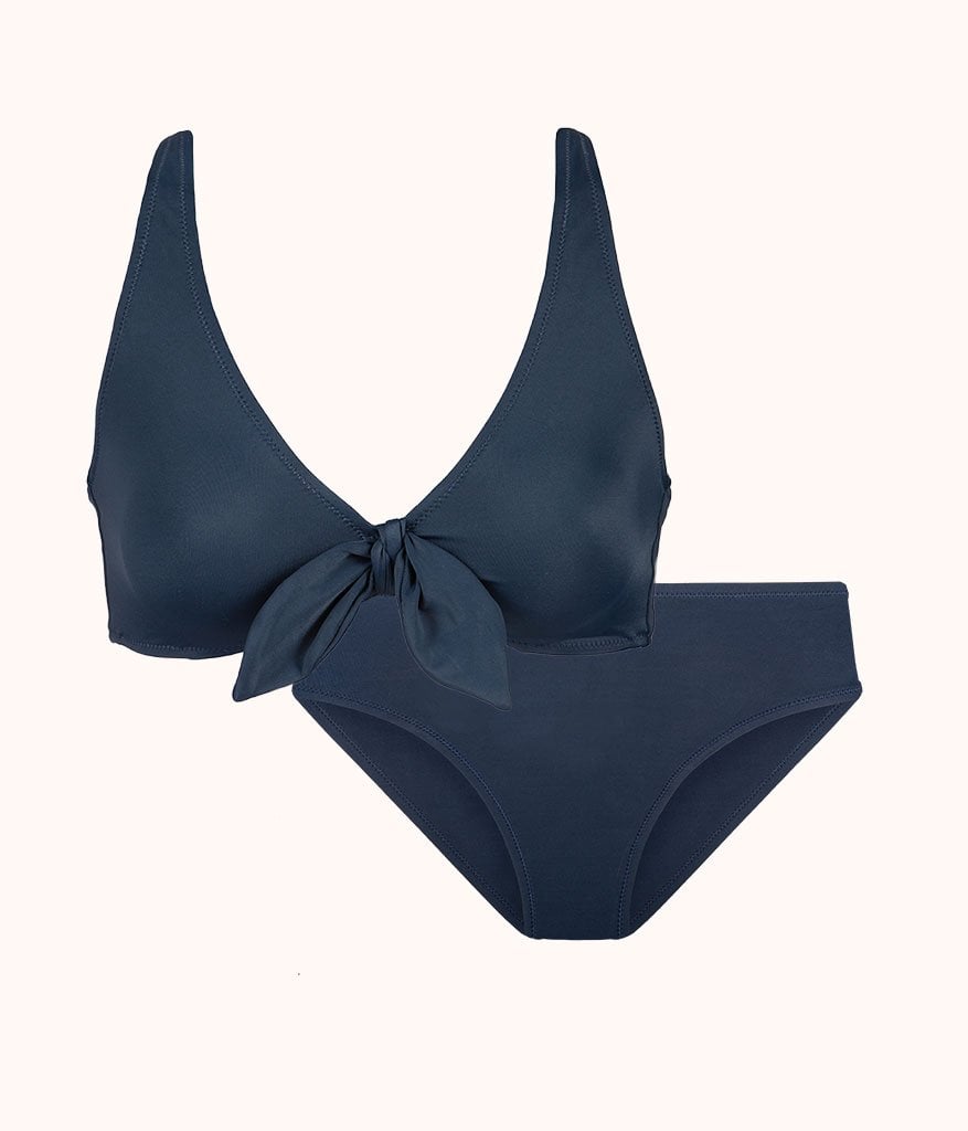 The Plunge Bralette & High Waist Swim Bundle: Navy