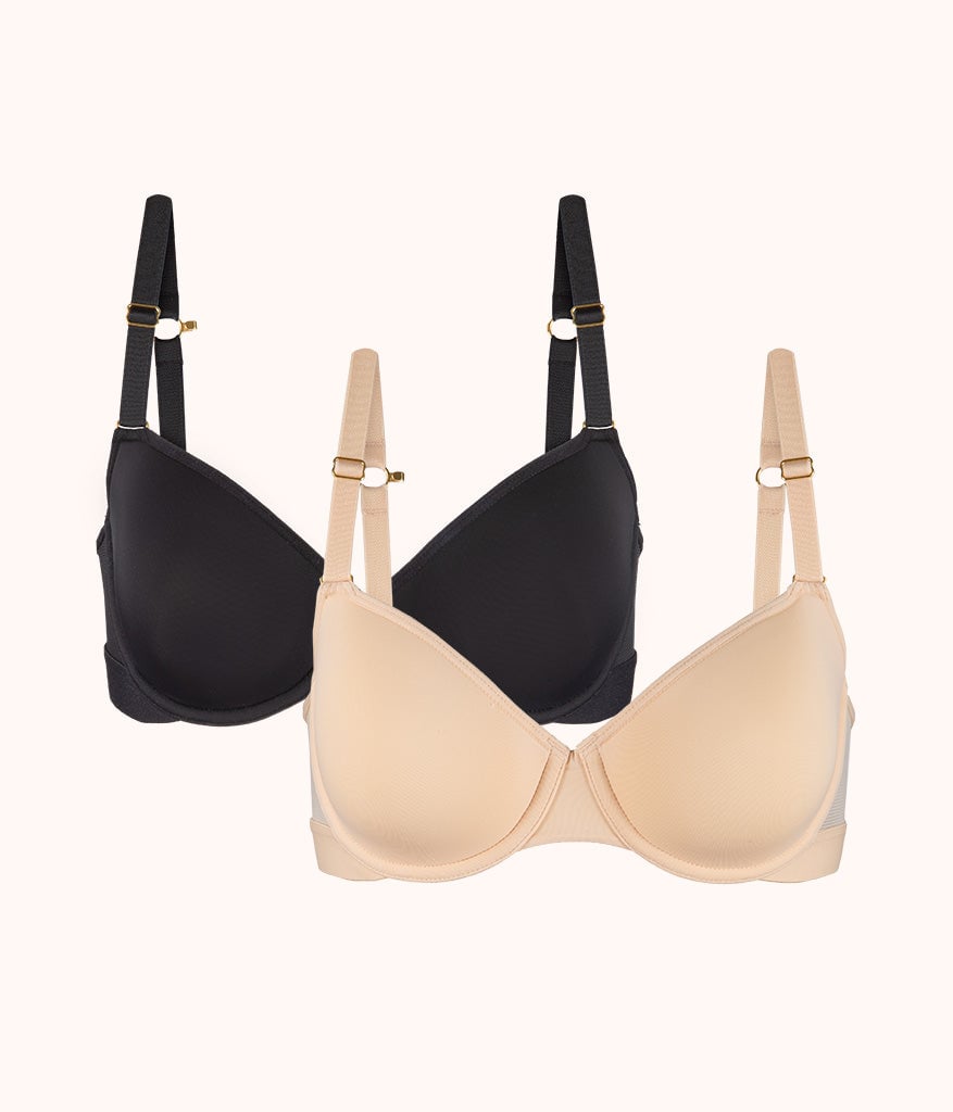 The Spacer Balconette Bra Bundle: Toasted Almond/Jet Black