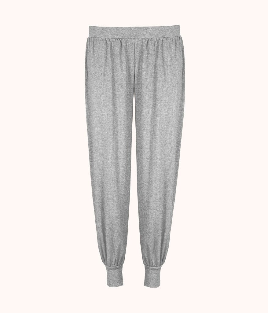 The Ribbed Jogger: Heather Gray