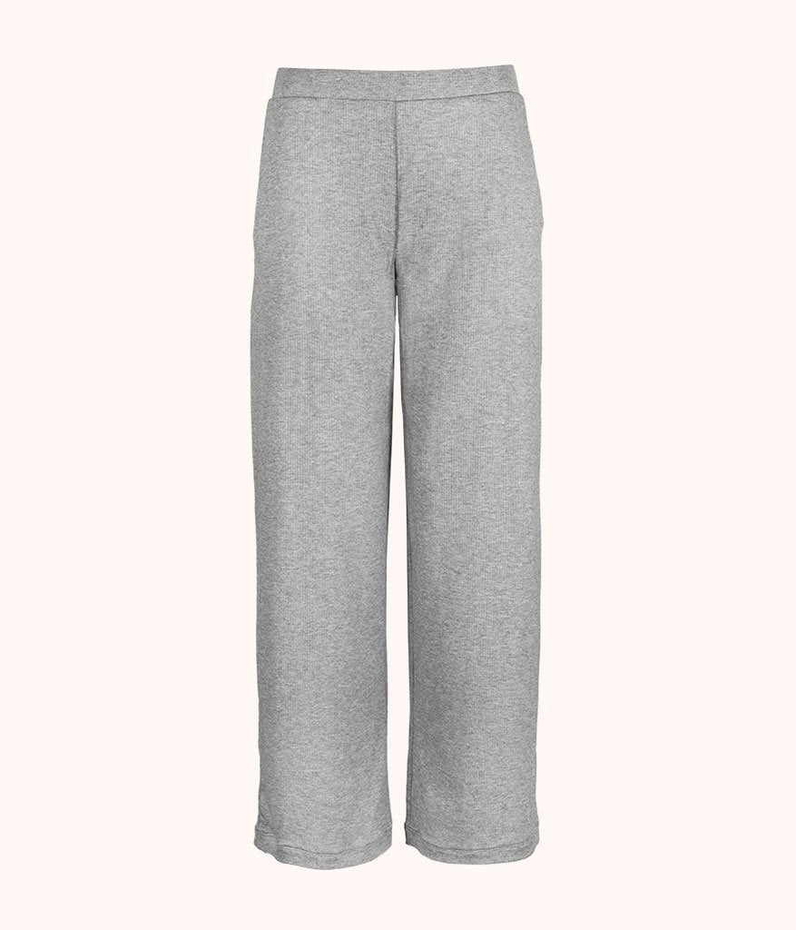 The Ribbed Lounge Pant: Heather Gray